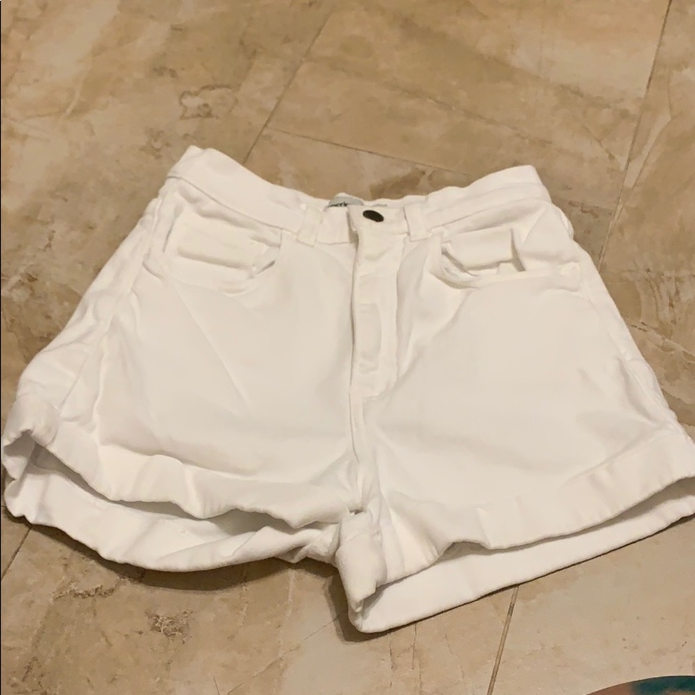 White High Waisted Shorts